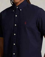 NWT Polo Ralph Lauren Men's Classic Fit Garment-Dyed Oxford Shirt sz M Navy