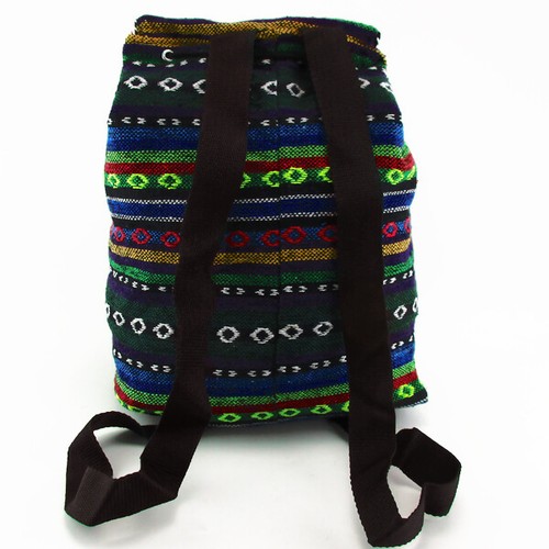 Vintage Hippie Colorful Travel Backpack Bag for Women Embroidery Pom Charm 170 - Picture 2 of 10