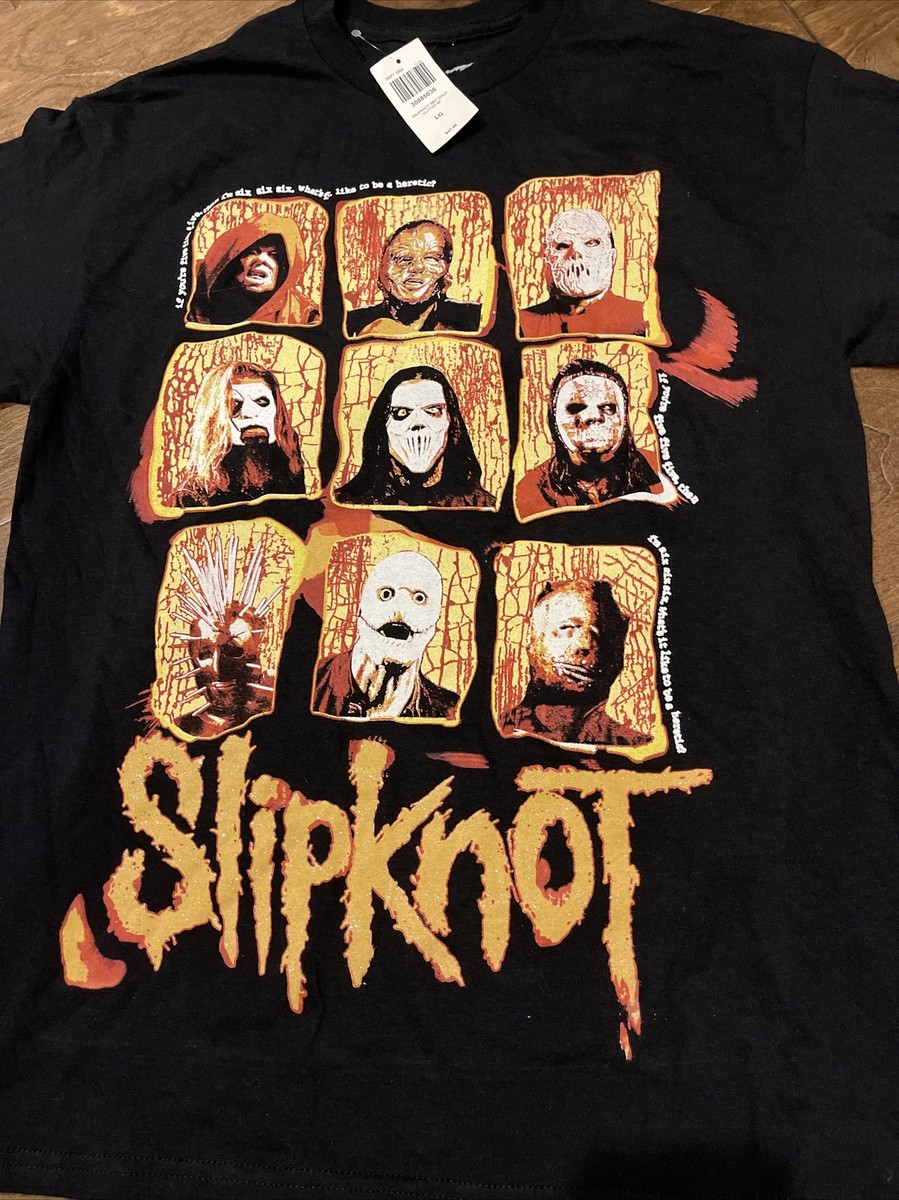 Slipknot Hot Topic Black T-Shirt Size Large Double Sided
