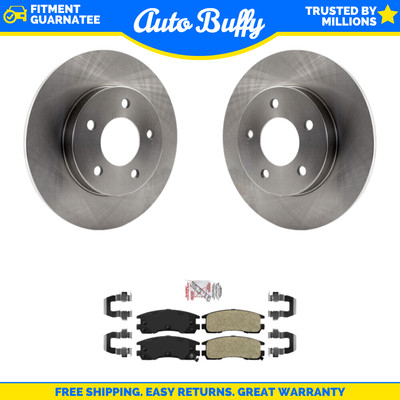 Rear Disc Brake Rotors Integrally Molded Pad Kit For Cadillac DeVille Buick Park