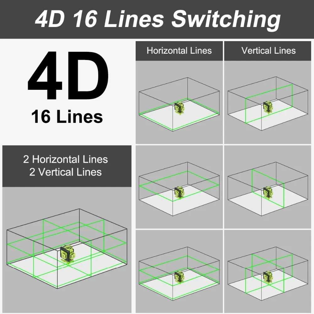 Laser Level Vertical and Horizontal Self-leveling Remote control &Li-ion battery