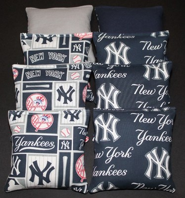 CORNHOLE BEAN BAGS made w New York Yankees NY Fabric ACA Regulation Toss Game