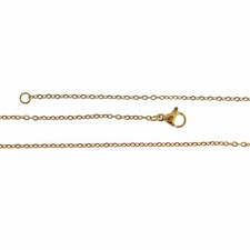 Stainless Steel Necklace Gold Tone 19.6" Cross Chain Top Quality - N441