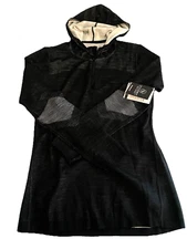 Smartwool Intraknit Merino Wool Hoodie  Mens Medium Quarter Zip Black NWT Active