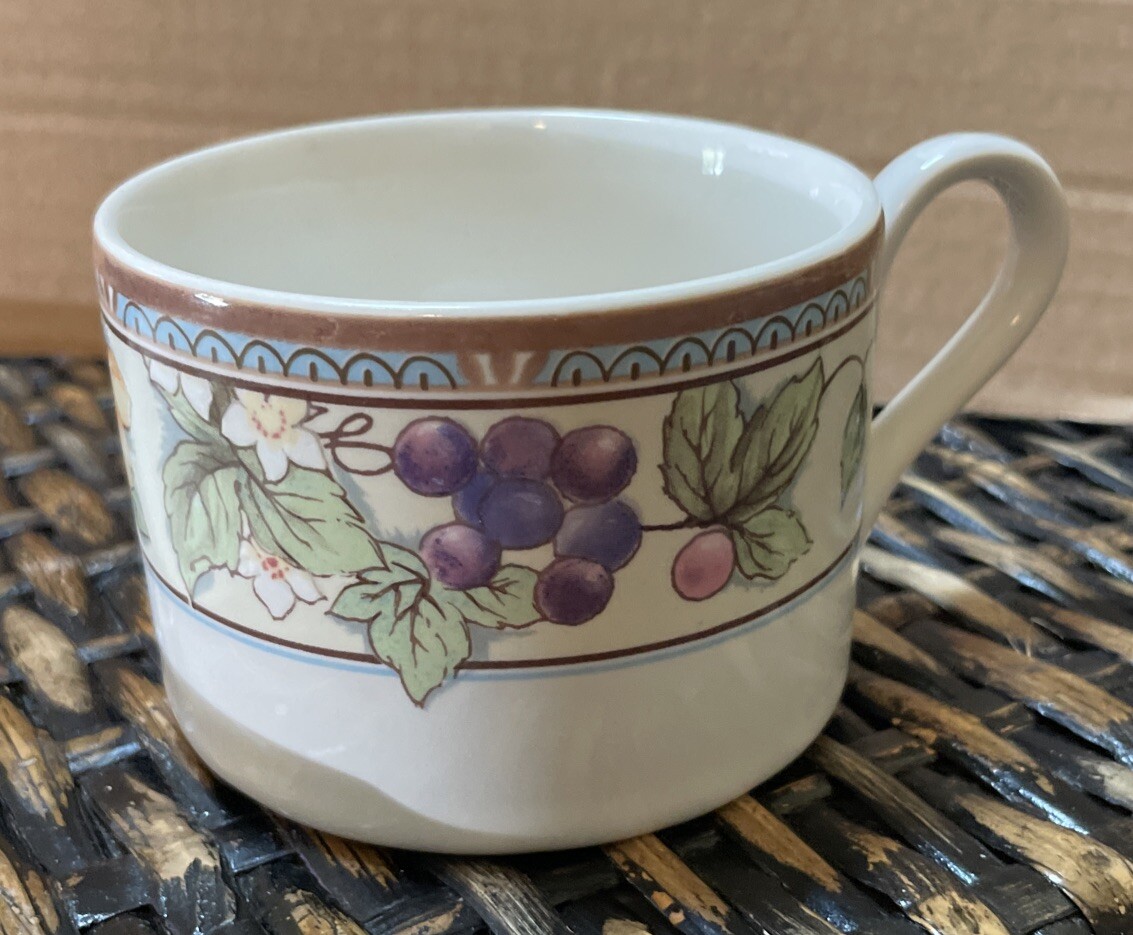 Blossom Flat Bottom Cup Saucer Missono Stoneware #4950 Floral Flower Vtg R1S2