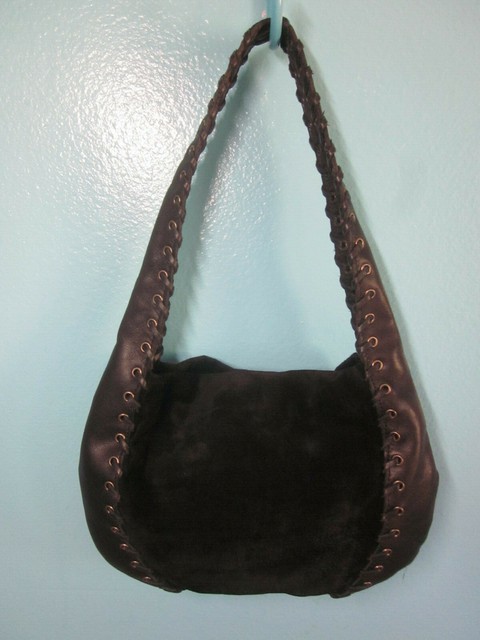 Nordstrom Womens Black Suede Leather Purse Small Shoulder Hand Bag Size 9" X 6" | eBay