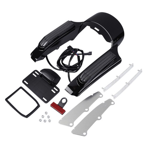 Rear Fender Fascia Set W/ LED Light For Harley Touring Road King Glide 2014-2023 - Picture 5 of 16