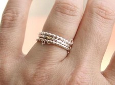 3 Set of ring, Sterling Silver ring stacking ring Rope twist ring beads ring Y1