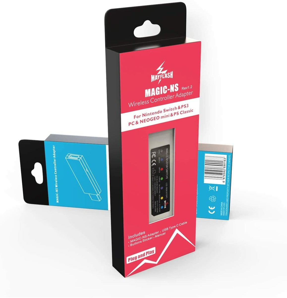 NEW Mayflash Magic-ns Wireless Controller Adapter For Nintendo