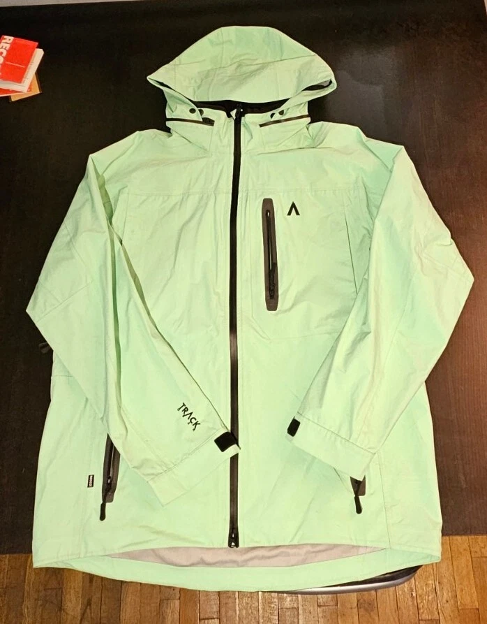 lime green Ski Snowboard jacket shell men large From Track-Gear Rain