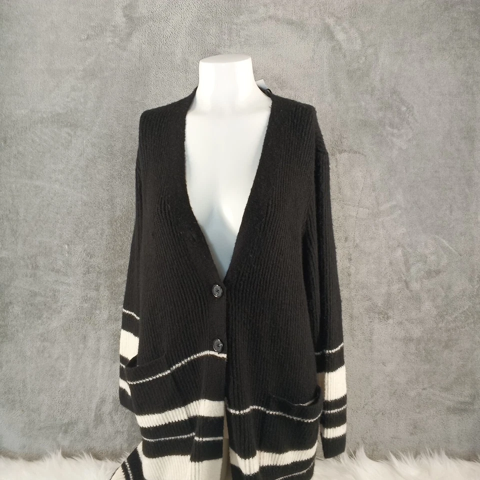 Cárdigan largo suéter difuso Style&Co talla grande 0X mezcla de lana dos tonos Foto 2 de 4