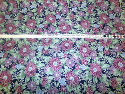 Les Jardins Hoffman Fabric with Silver Outlines.  36x44. More Avail.  D24-1371