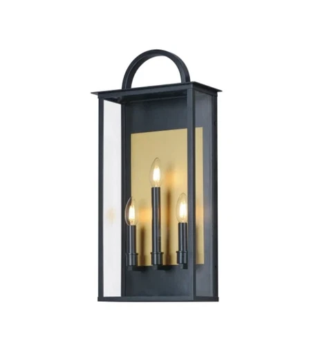 3 Light 24" Tall Outdoor Lighting Wall Sconce 30756CLBK Black Maxim Manchester  - Picture 1 of 2