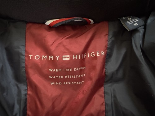 Tommy Hilfiger Hooded Wind Resistant Puffer Jacket Navy Dark Blue Men’s Medium M - Picture 5 of 6