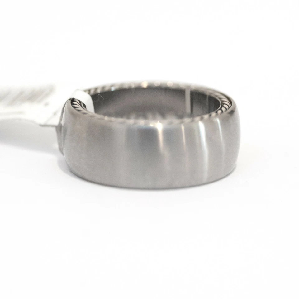 DAVID YURMAN Nuevo Anillo Banda Aerodinámica 9mm Para Hombre Gris Titanio, Plata Talla 8.5 Foto 3 de 4