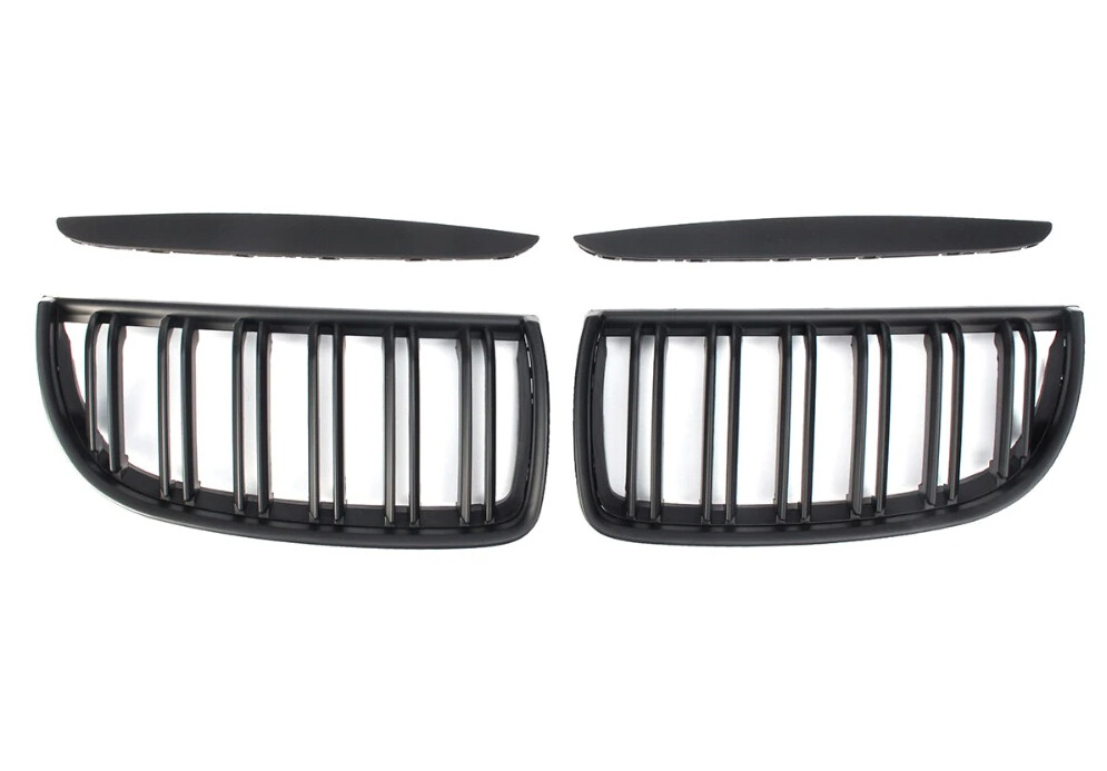 Calandre de calandre noir mat doubles barres pour BMW E90 E91 berline plastique ABS - 2