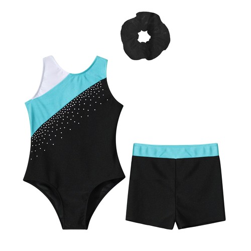 Kids Girls Dancewear Leotard Outfit Yoga Uniform Ballet Jumpsuit Sleeveless Set - Picture 13 of 41