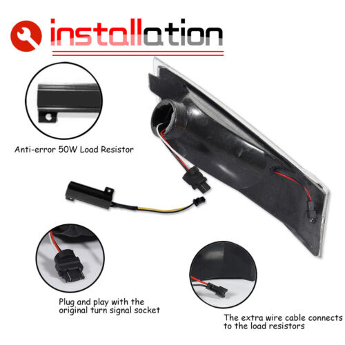 For 05-07 Jeep Liberty Clear Lens Front Corner Dynamic Amber LED Signal DRL Lamp - Picture 9 of 12