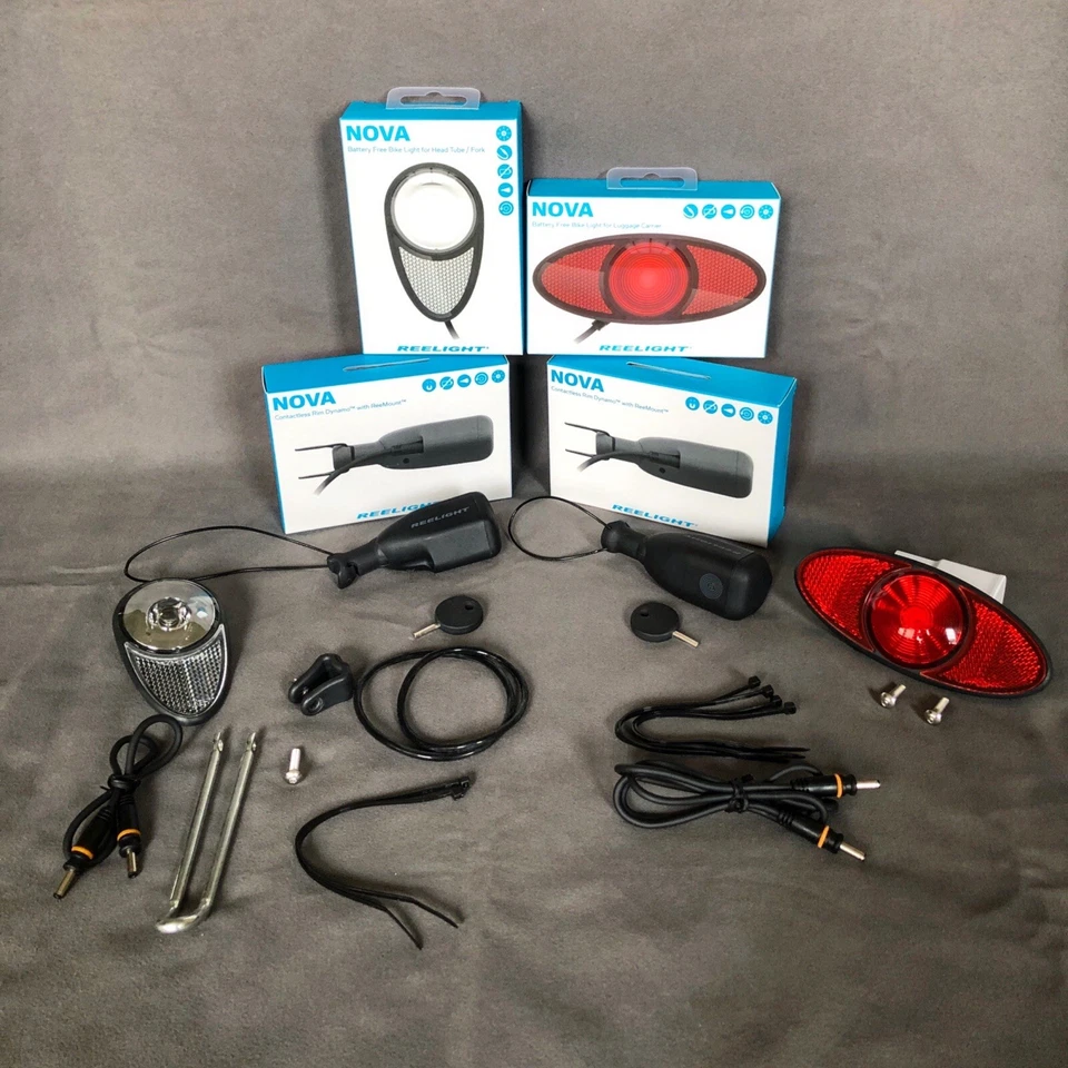 Juego de luces dinamo llanta sin contacto Reelight Nova - cabeza de cesta / cola de tija de sillín Foto 4 de 4