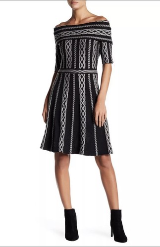 Shoulder Fit and Flare Knit Dress Size 