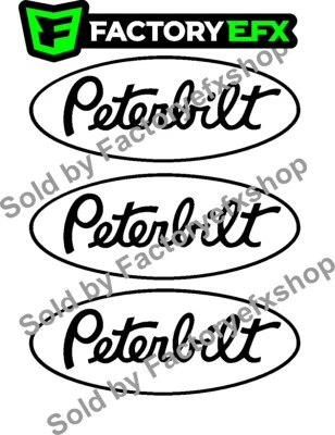 FACTORY EFX (3) Peterbilt 378 Grille Hood Decal Emblems 353 377 White & Black