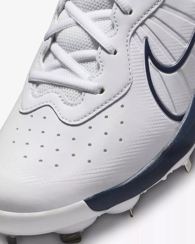 Nike Alpha Huarache Varsity 4 Low Mens 7 Baseball Cleat White/Navy DJ6516-103 - Picture 5 of 10