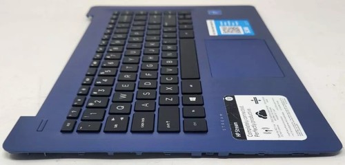 Genuine HP Stream 14-CB116DS 14-CB161WM Palmrest Touchpad Keyboard Blue - Picture 5 of 5