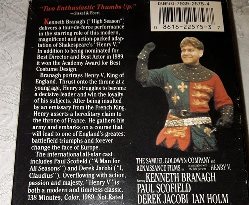 Henry V (VHS, 1990) - Picture 3 of 9