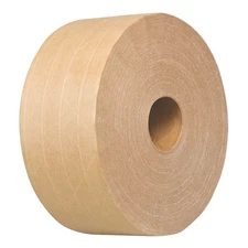 Reinforced Water Activated Kraft Carton Sealing Gummed Tape 2.75" x 450 ft Tan