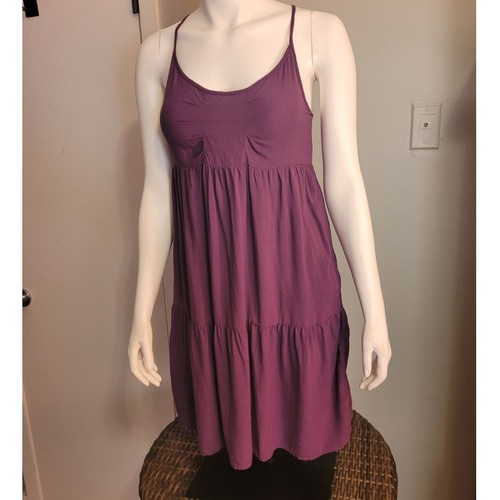 Xhilaration Pflaume Lila Rüschen Stufen Babydoll Sommerkleid Medium Viskose Balletcore - Bild 9 von 10