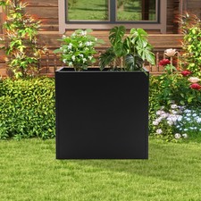 Large Steel Planters Metal Garden Planter Box for Outdoor Porch Deck 28*12*28in