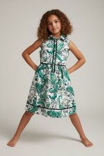 Janie and Jack Girls Size 6 Sleeveless Collared Paisley Fit Flare Dress