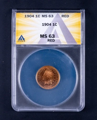 1904 Indian Head Penny ANACS MS63 Red Beautiful Luster WB315