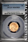 1936-D Lincoln Wheat Cent- PCGS MS 65RD Lustrous- No Reserve #SLA729