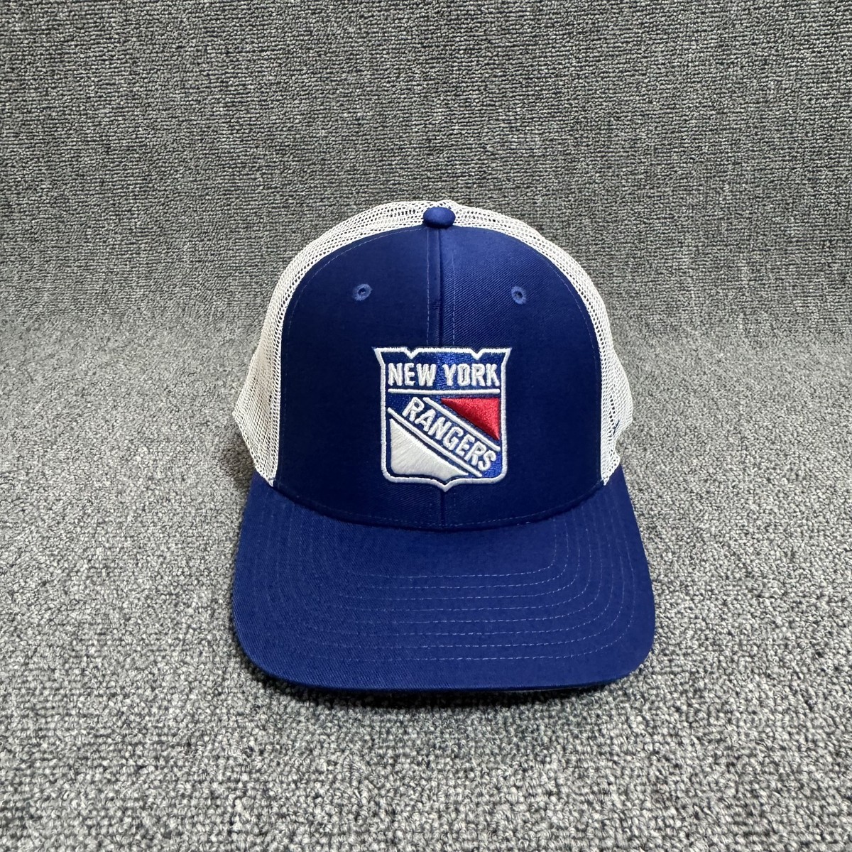 '47 Brand New York Rangers Trucker Snapback Mesh Royal Blue White One Size NHL
