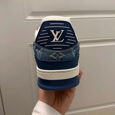 Louis Vuitton Monogram Denim Blue Sneakers UK 9 New Condition