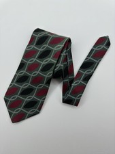 Kuppenheimer Premier Edition Necktie Tie Abstract Geometric Olive Red Black