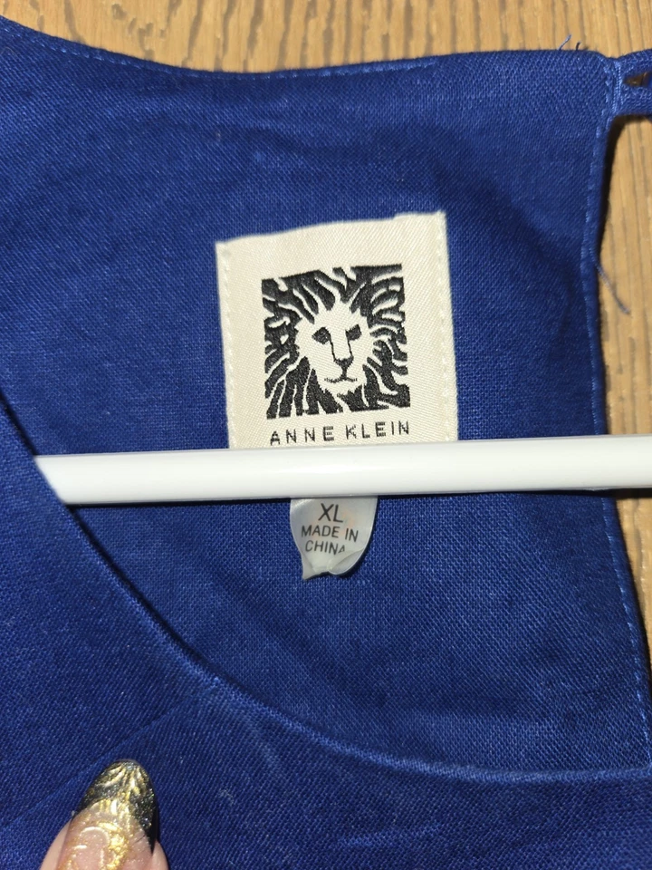 Женское синее платье без рукавов Anne Klein, размер XL - Изображение 2 из 4