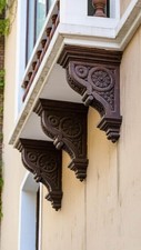 Architectural Solid Wood Hand Carved Corbel for Ceiling, Door Frame & Wall Mount