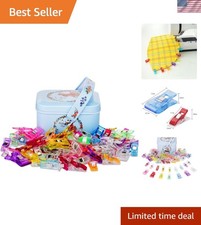 Pack of 100 Sewing Fabric Clips with Tin Box,Sewing Notions for Sewing Quilti...