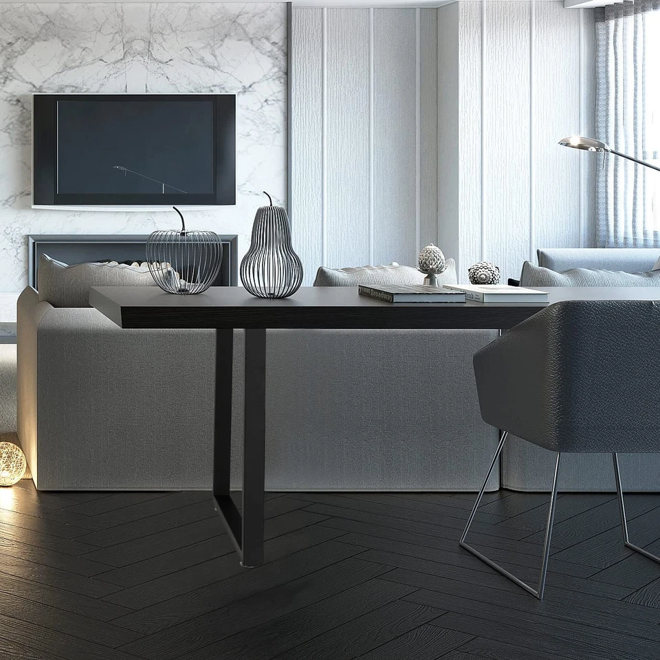 Patas de mesa de metal patas de escritorio, tubo cuadrado de alta resistencia patas de escritorio de hierro, muebles hágalo usted mismo... Foto 3 de 4