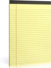 Legal Pads 8.5 X 11 Inch Yellow Writing Notepad, Lined Writing Pads for Work Off