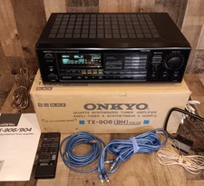 Vintage Onkyo TX-906 Quartz Synthesized Tuner Amplifier w/Box Remote Tested Read