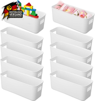 Kunststoff Aufbewahrungsbox 26,5Cm Weiß Stapelbar Griff Organizer KüChe Bad