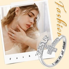 Delicate Open Cross Statement Ring – Adjustable Daily Reminder of Faith
