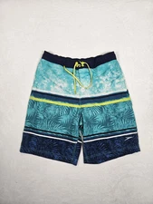 Speedo Board Shorts Men's Small Blue Border Line Performance UPF 50 Protection