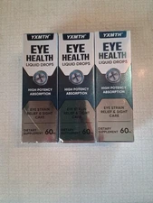 Eye Health Liquid Drops High Potency Absorption 3 Bottles Exp 4/28 60mlx3