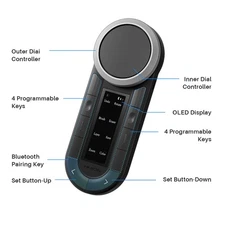 HUION Keydial Remote Bluetooth 5.0 Programmable Keypad OLED Display Macro Keypad