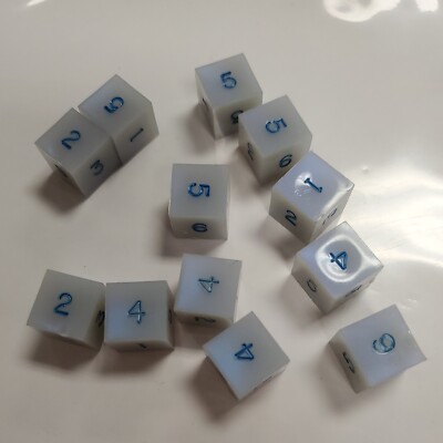 Gamescience Gems Dice 12- D6 Blue Opal Inked   OOP NEW