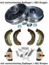 Renault Twingo 2 / II Bremstrommel Ø203 Set + vormontierten Radlager / ABS Ringe